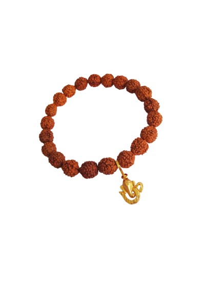 OM Ganesha Charm Rudraksha Bracelet For Men
